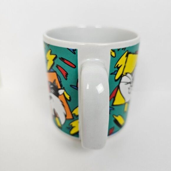 Vintage Coffee Cup Mug 1993 Warner Brothers Sylvester Tweety Bird Taz Bugs Bunny - Picture 4 of 11